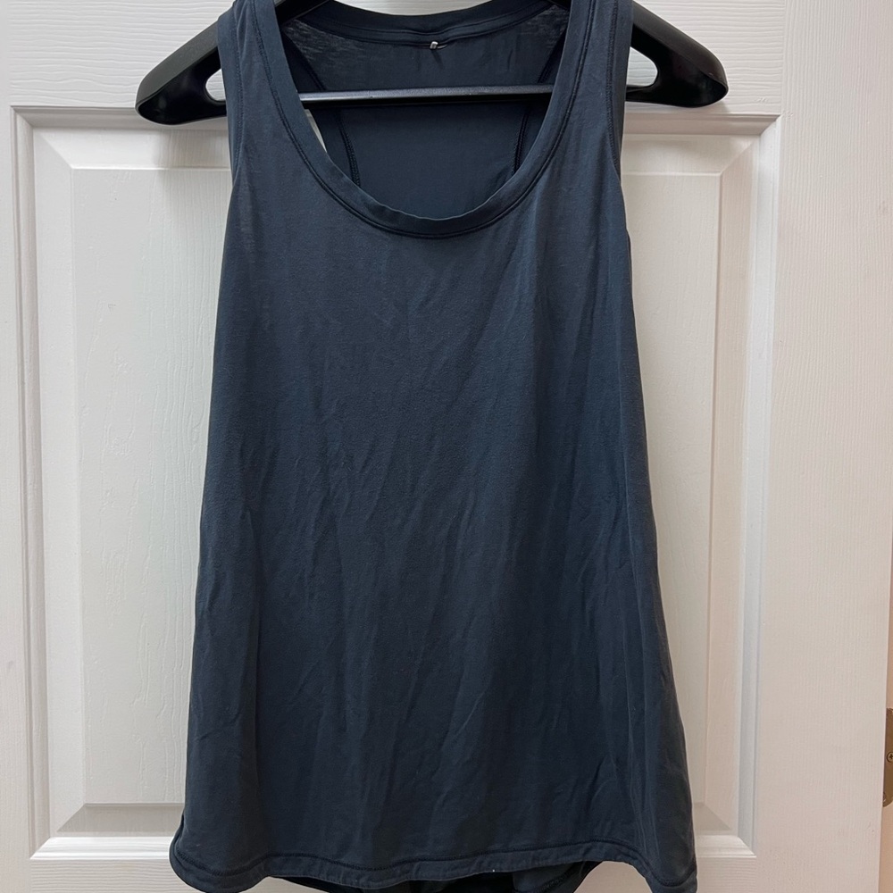 Women's Sleeveless Yoga Top - Dark Gray/Black